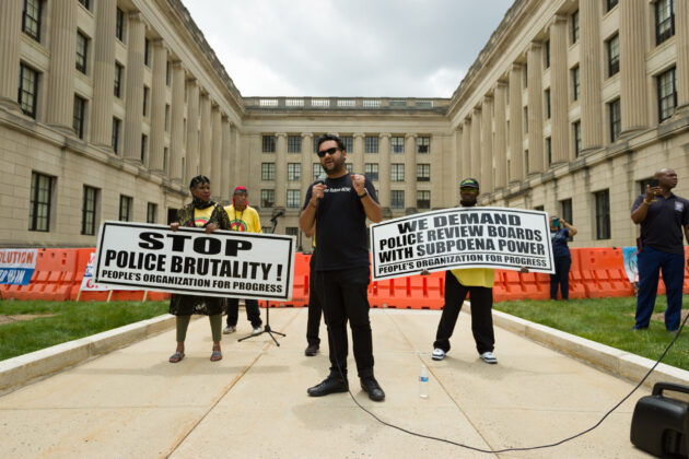 ACLU-NJ Executive Director Amol Sinha, Esq., addresses supporters gathered in June 2021 at the statehouse in Trenton to rally for police reform legislation.